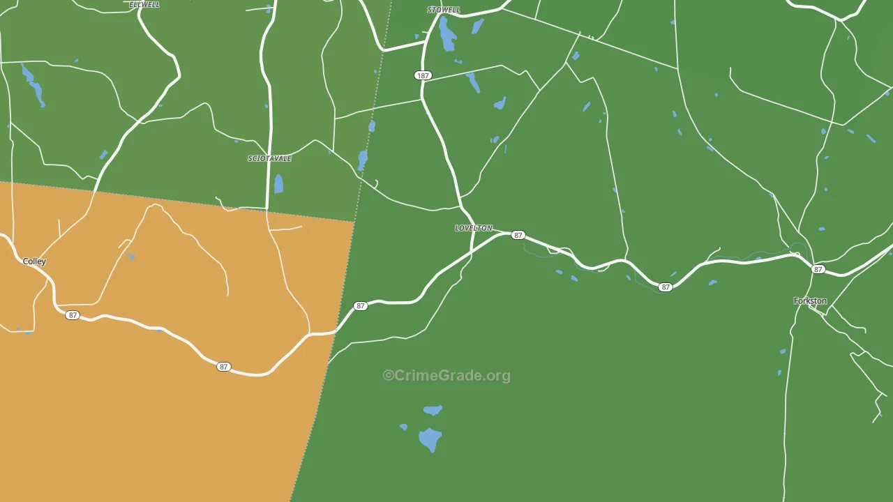 Lovelton, PA Map of Assault Rates