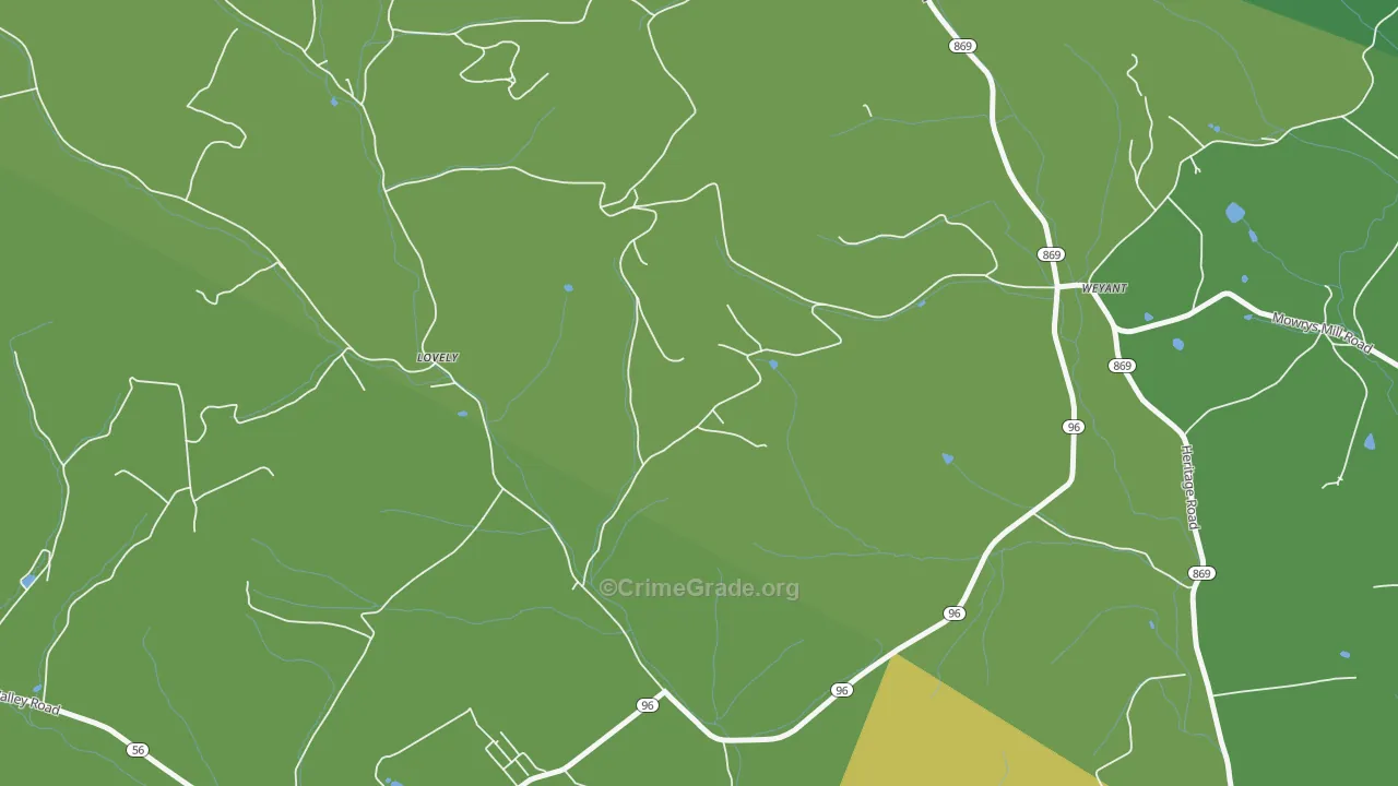 Lovely, PA Map of Assault Rates