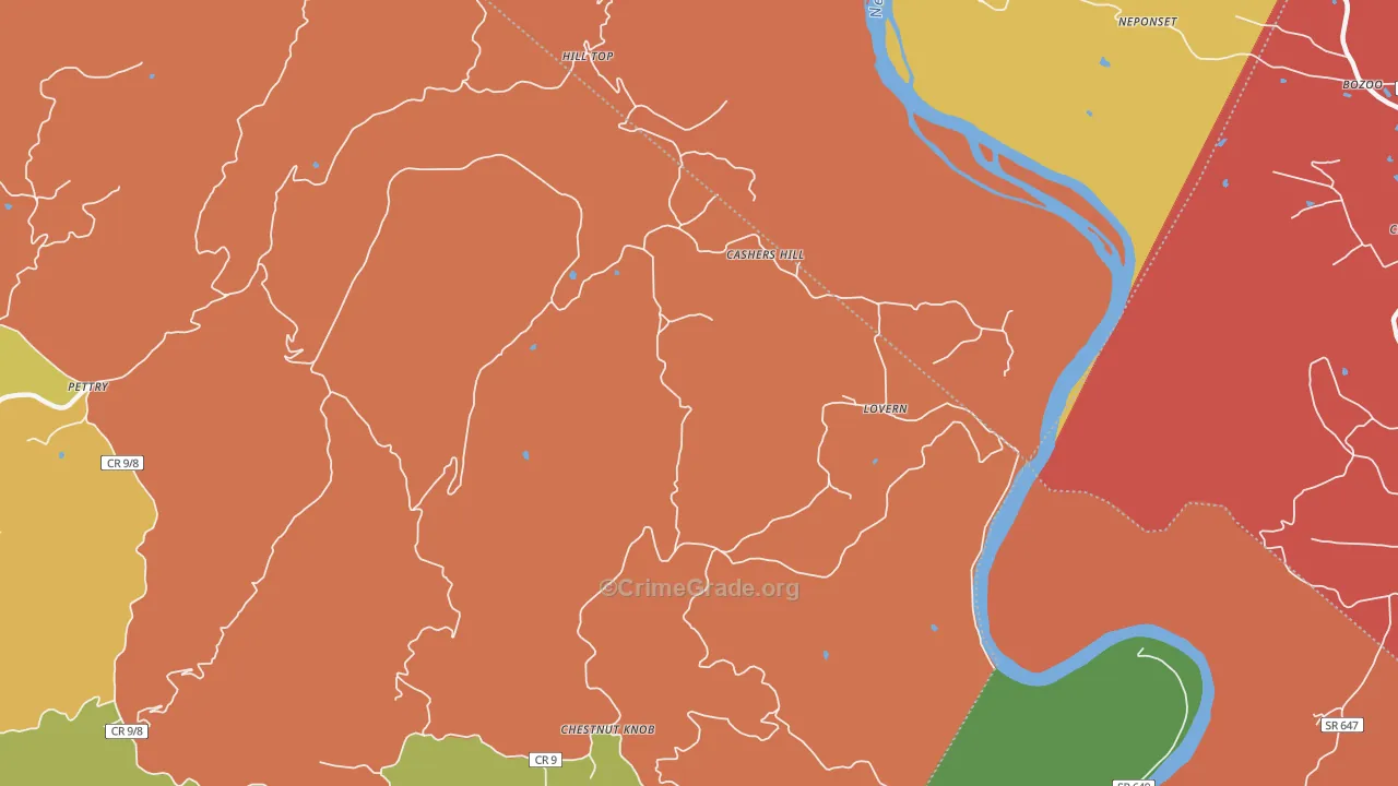 Lovern, WV Map of Assault Rates