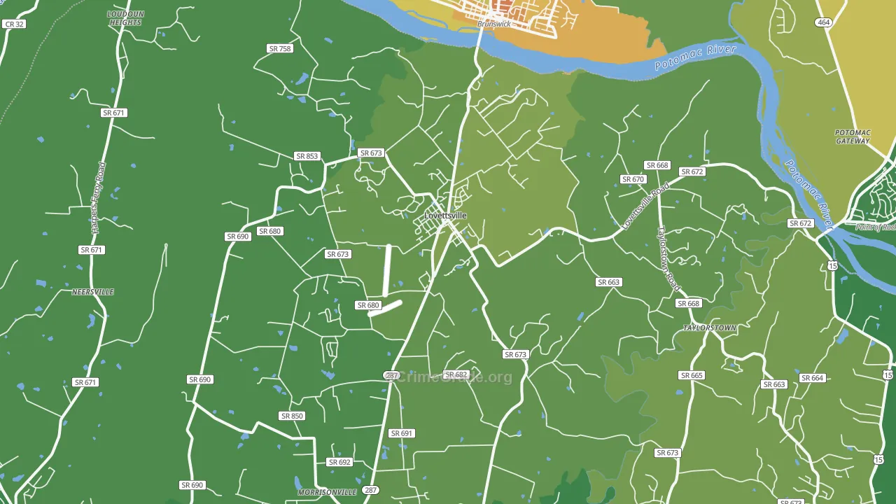 Lovettsville, VA Map of Assault Rates