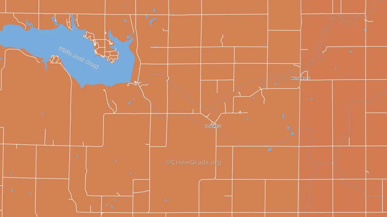 Lovewell, KS Map of Assault Rates