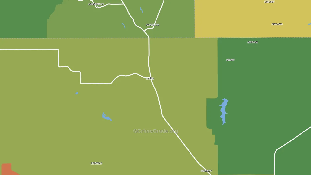 Lovilia, IA Map of Assault Rates