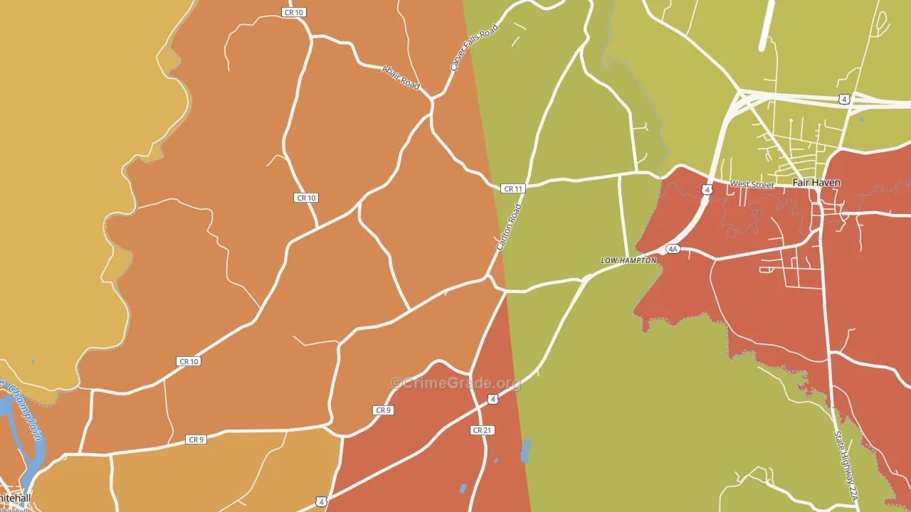 Low Hampton, NY Map of Assault Rates