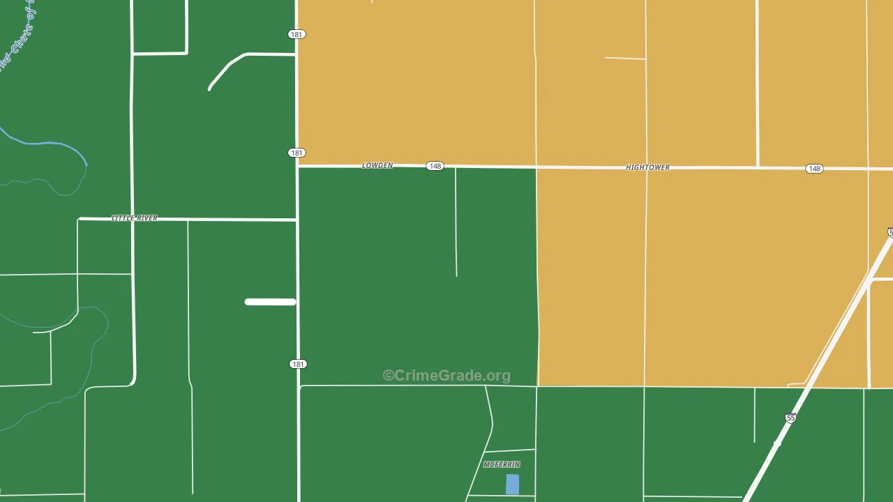 Lowden, AR Map of Assault Rates