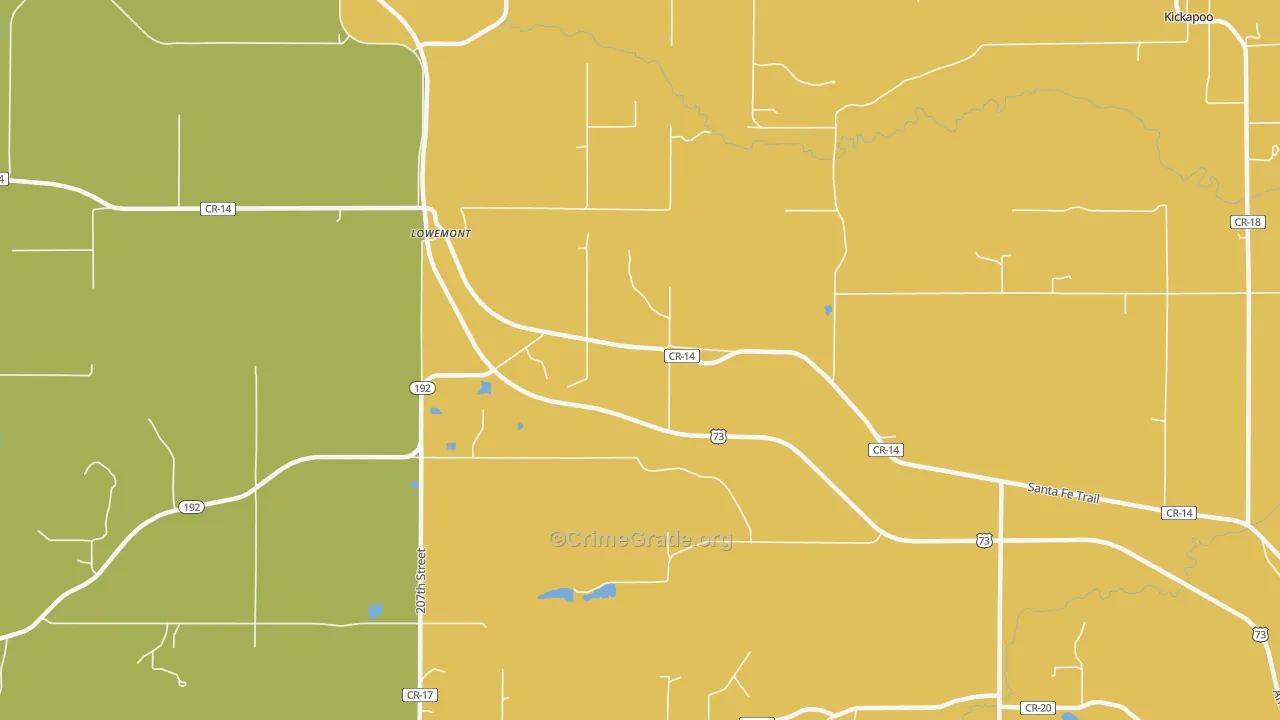Lowemont, KS Map of Assault Rates