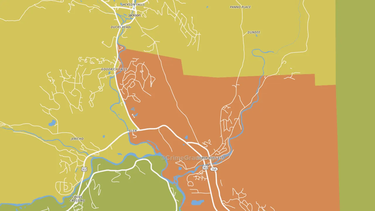 Lower Bartlett, NH Map of Assault Rates