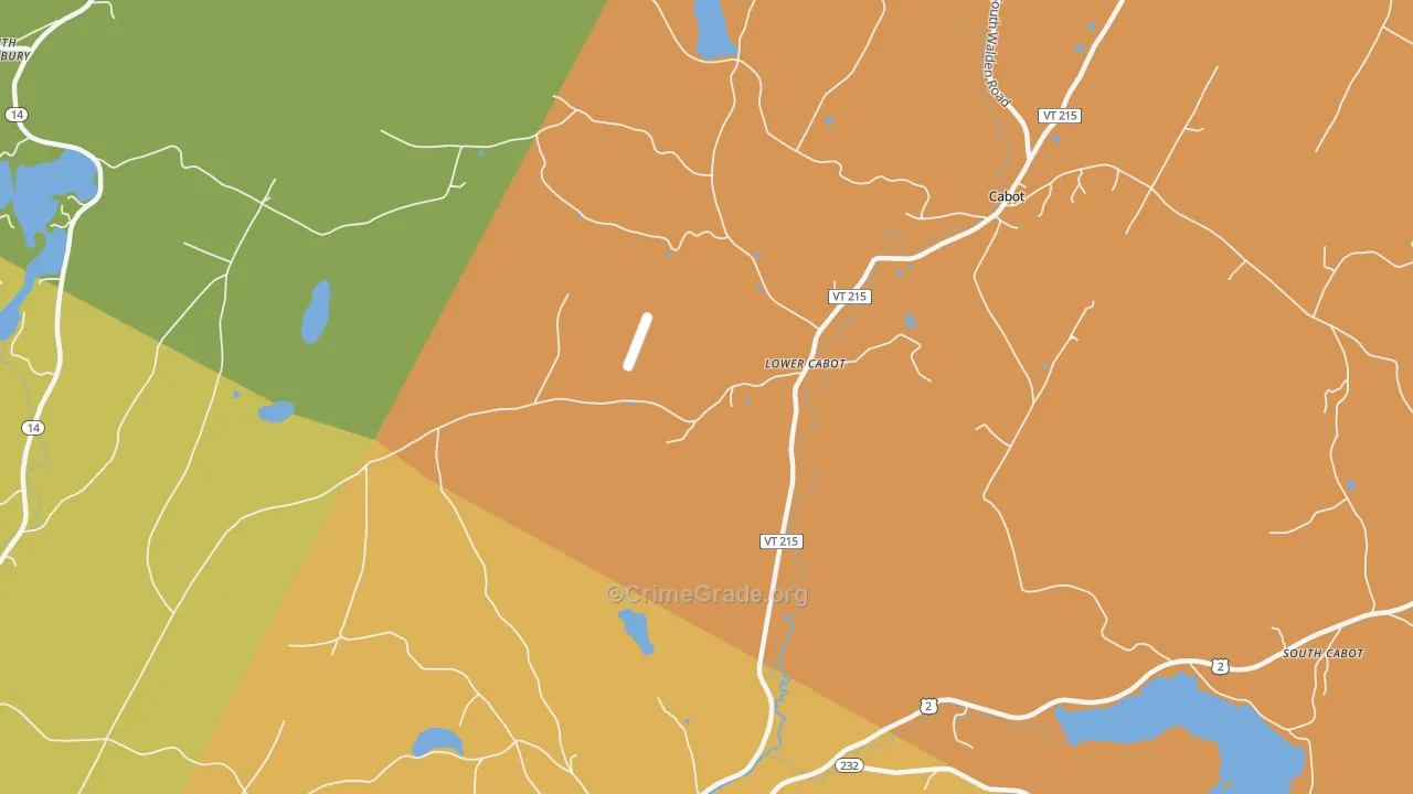 Lower Cabot, VT Map of Assault Rates