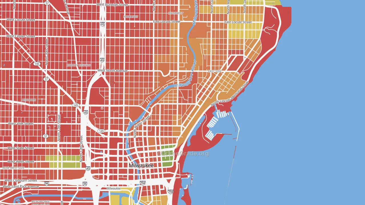 Lower East Side, Milwaukee, WI Map of Assault Rates
