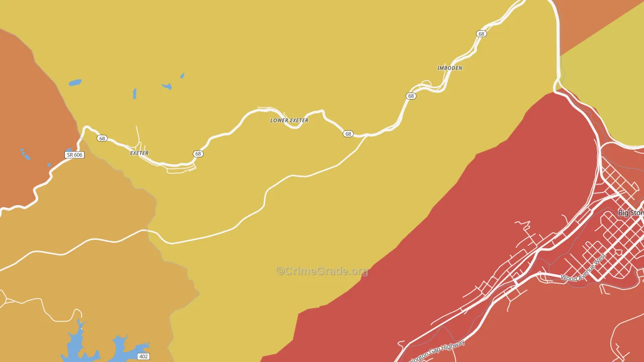 Lower Exeter, VA Map of Assault Rates