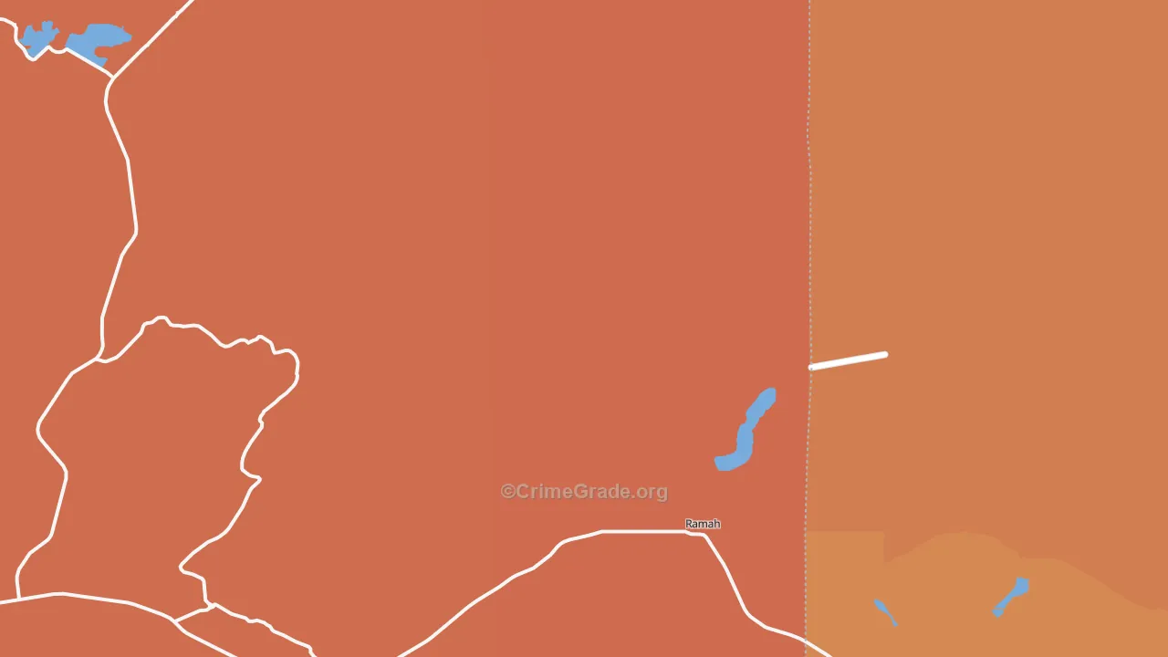 Lower Nutria, NM Map of Assault Rates