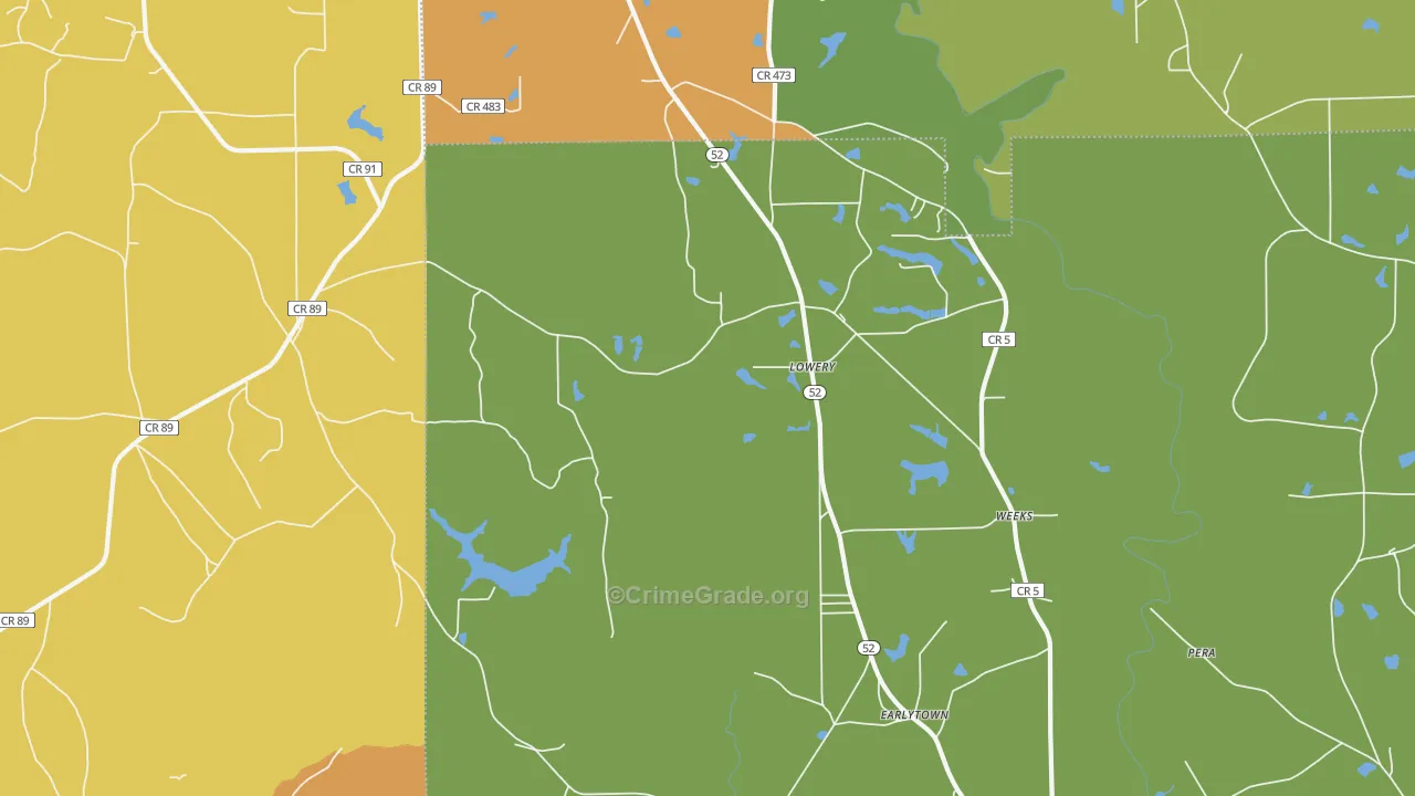 Lowery, AL Map of Assault Rates