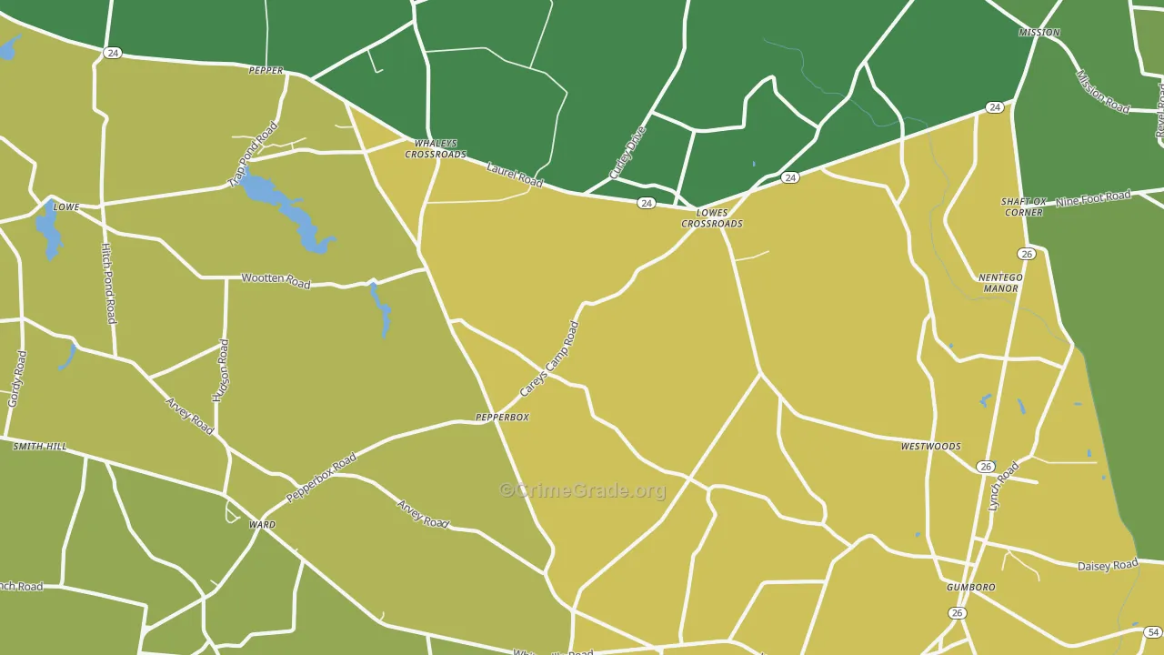 Lowes Crossroads, DE Map of Assault Rates