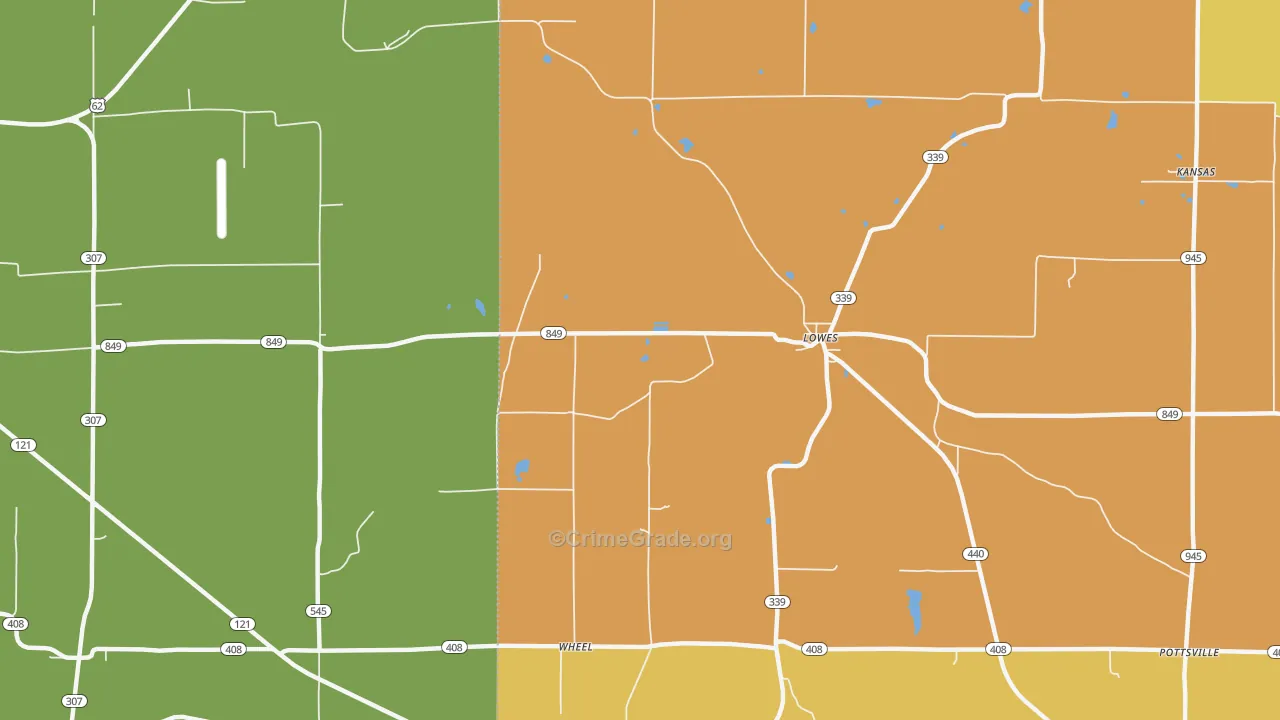 Lowes, KY Map of Assault Rates