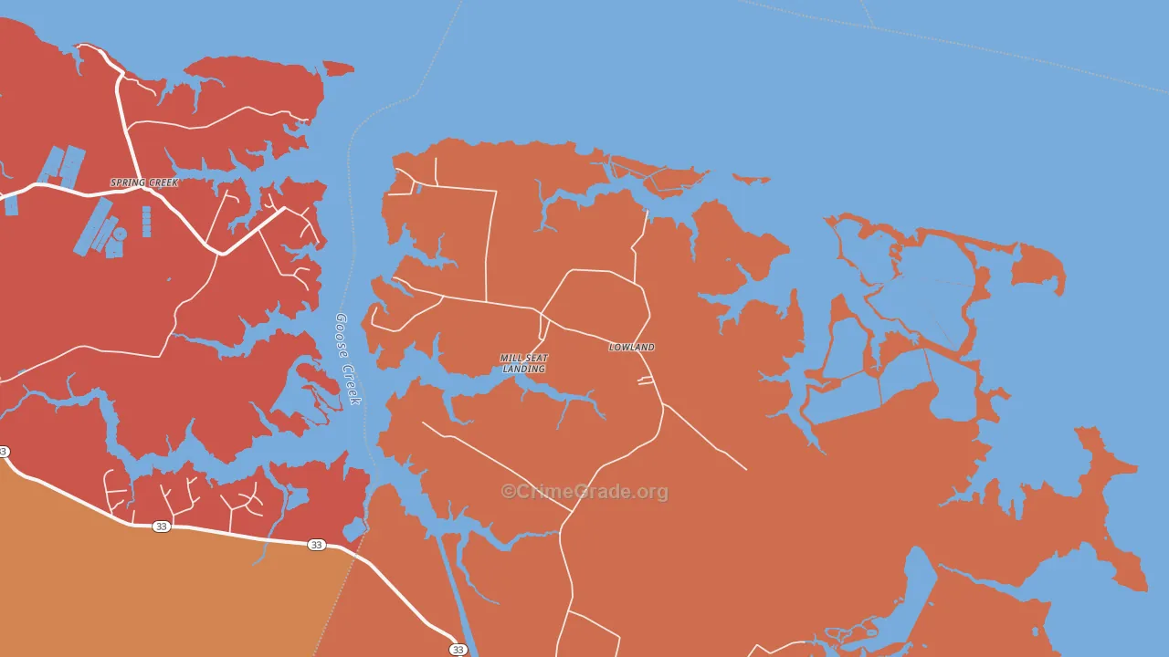 Lowland, NC Map of Assault Rates