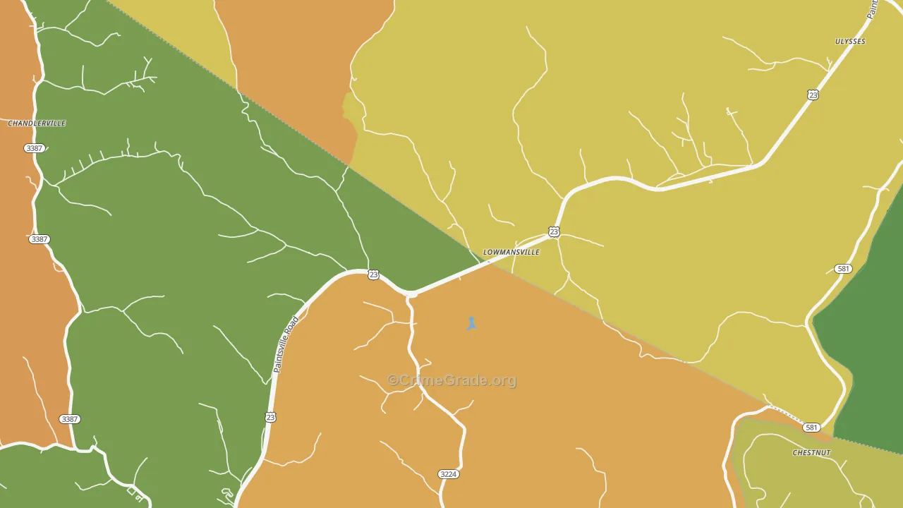 Lowmansville, KY Map of Assault Rates