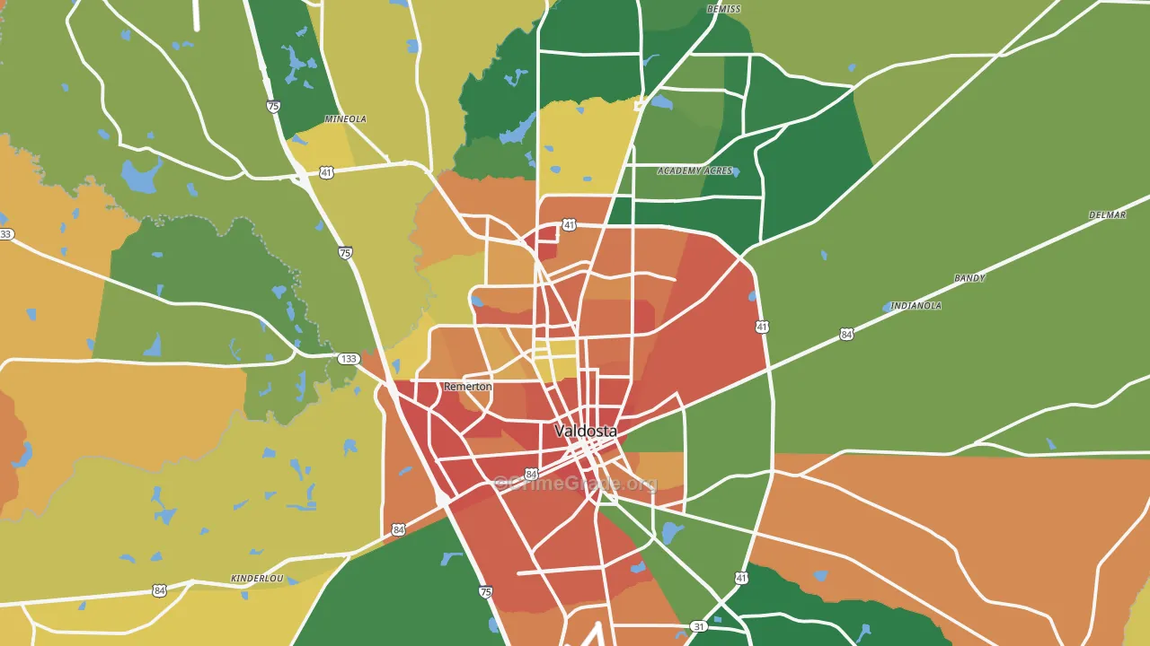 Lowndes County, GA Map of Assault Rates
