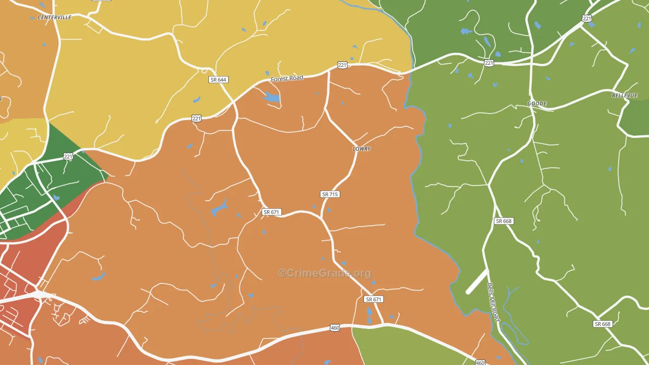 Lowry, VA Map of Assault Rates