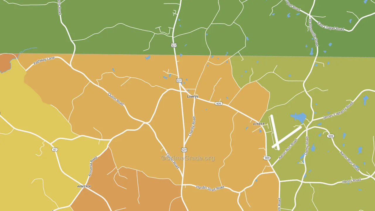 Lowrys, SC Map of Assault Rates