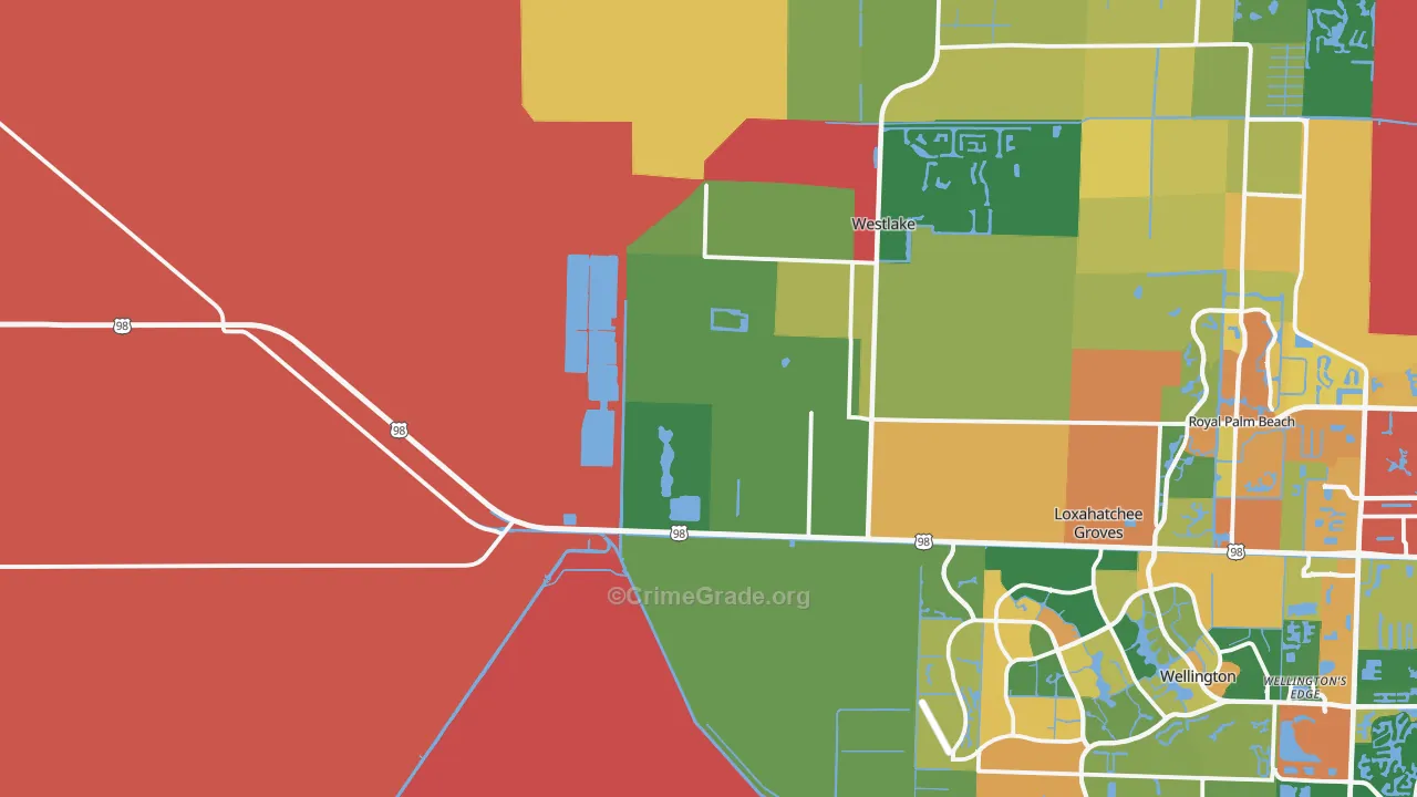 Loxahatchee, FL Map of Assault Rates