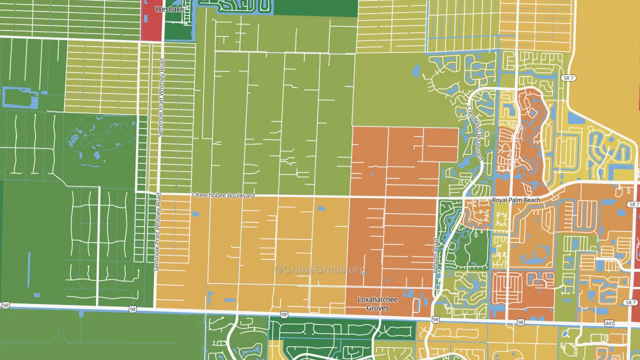 Loxahatchee Groves, FL Map of Assault Rates