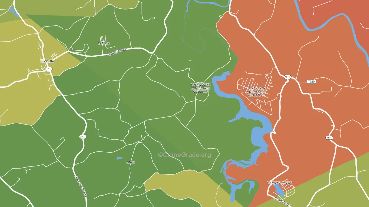 Loyalhanna Woodlands Number 2, PA Map of Assault Rates
