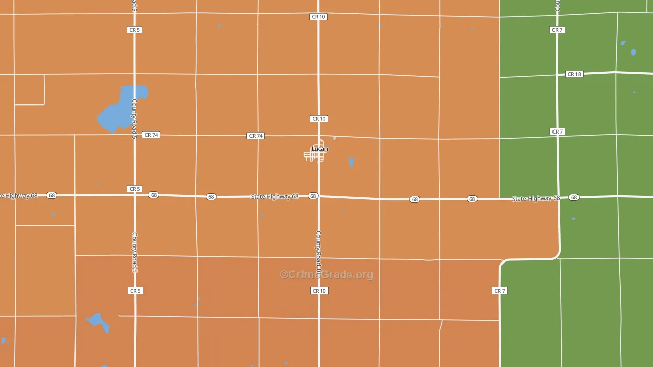 Lucan, MN Map of Assault Rates