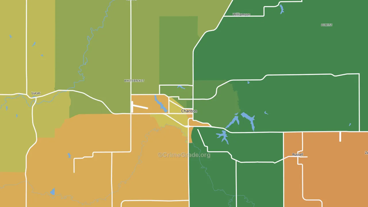 Lucas County, IA Map of Assault Rates