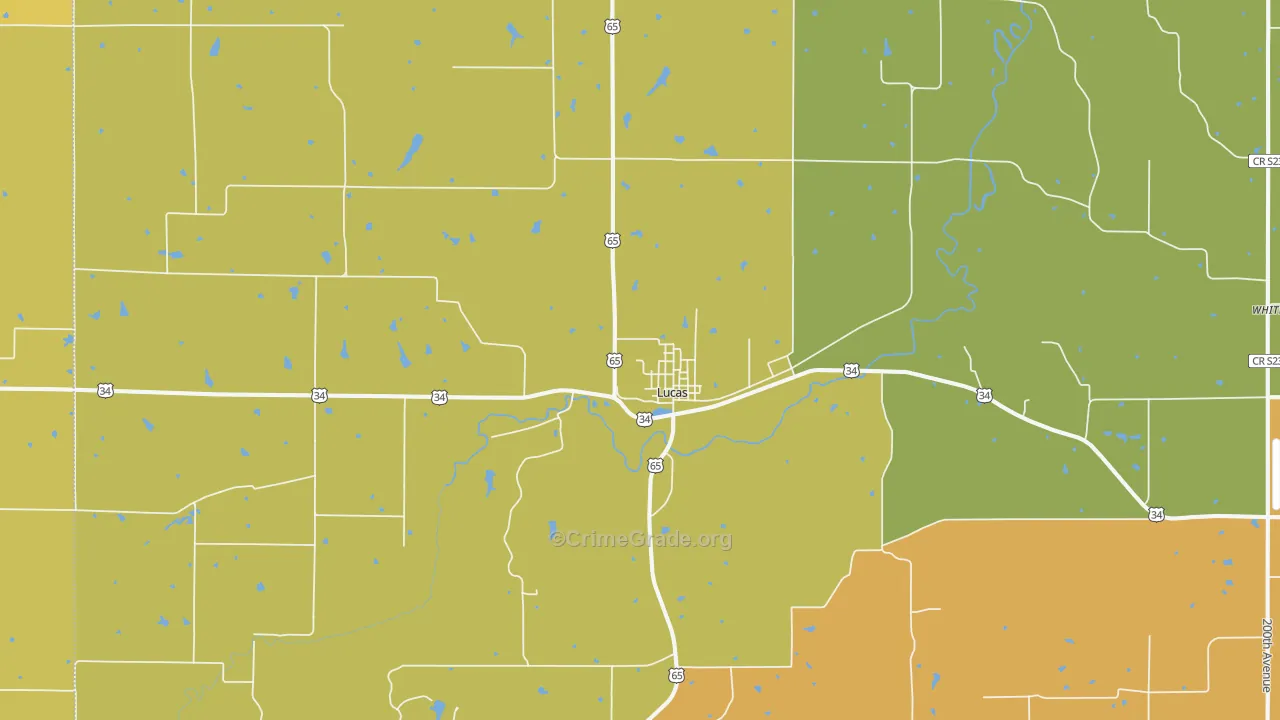 Lucas, IA Map of Assault Rates