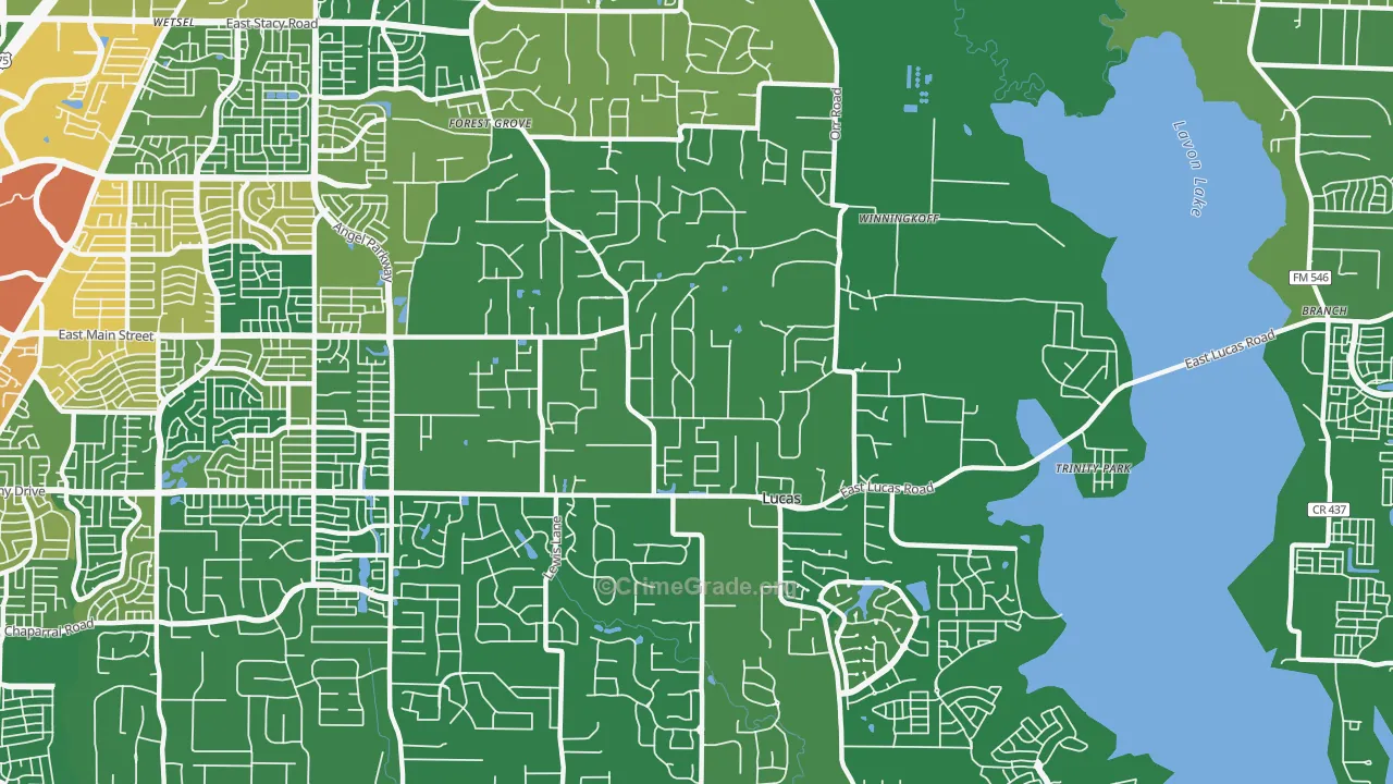Lucas, TX Map of Assault Rates