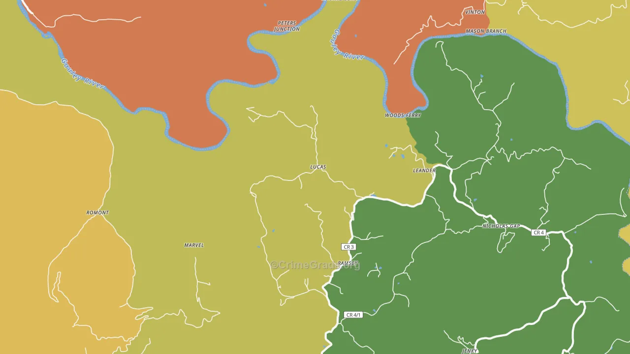 Lucas, WV Map of Assault Rates