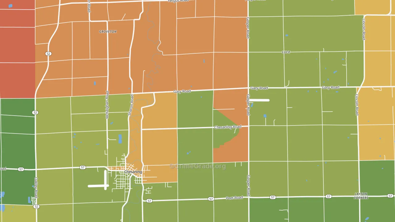 Luce, MI Map of Assault Rates