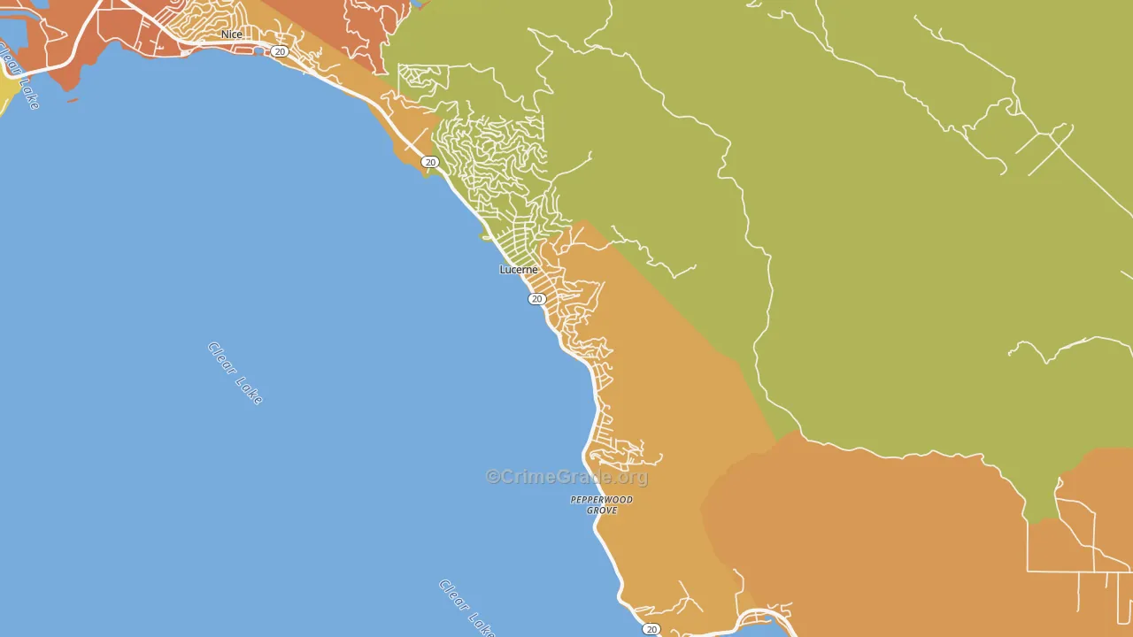 Lucerne, CA Map of Assault Rates