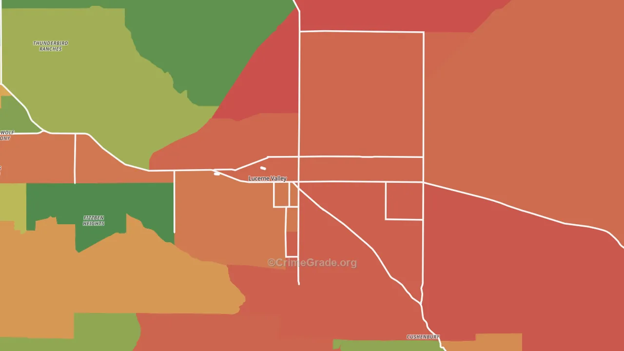 Lucerne Valley, CA Map of Assault Rates