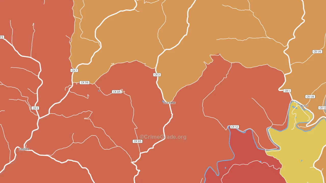 Lucerne, WV Map of Assault Rates