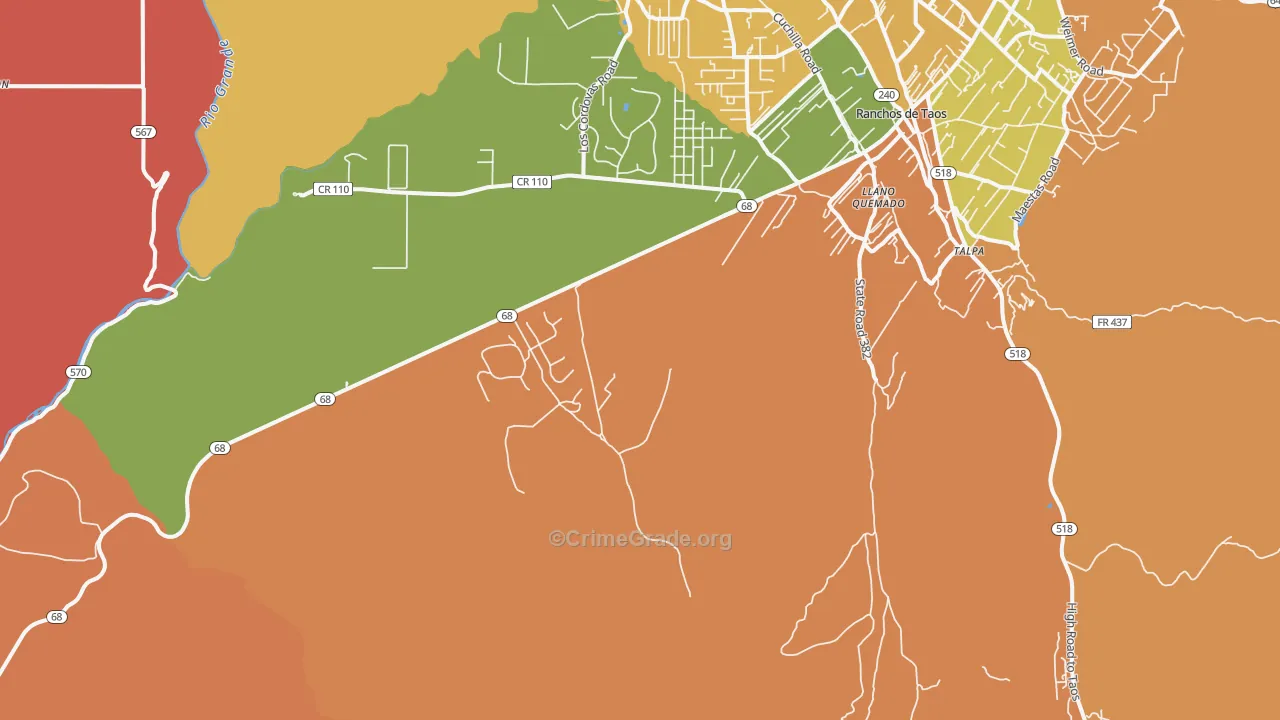 Lucero, NM Map of Assault Rates