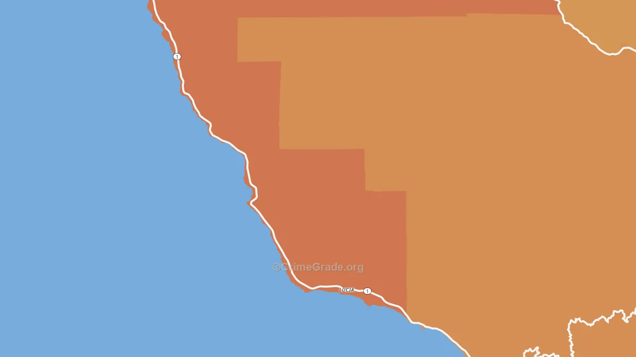 Lucia, CA Map of Assault Rates
