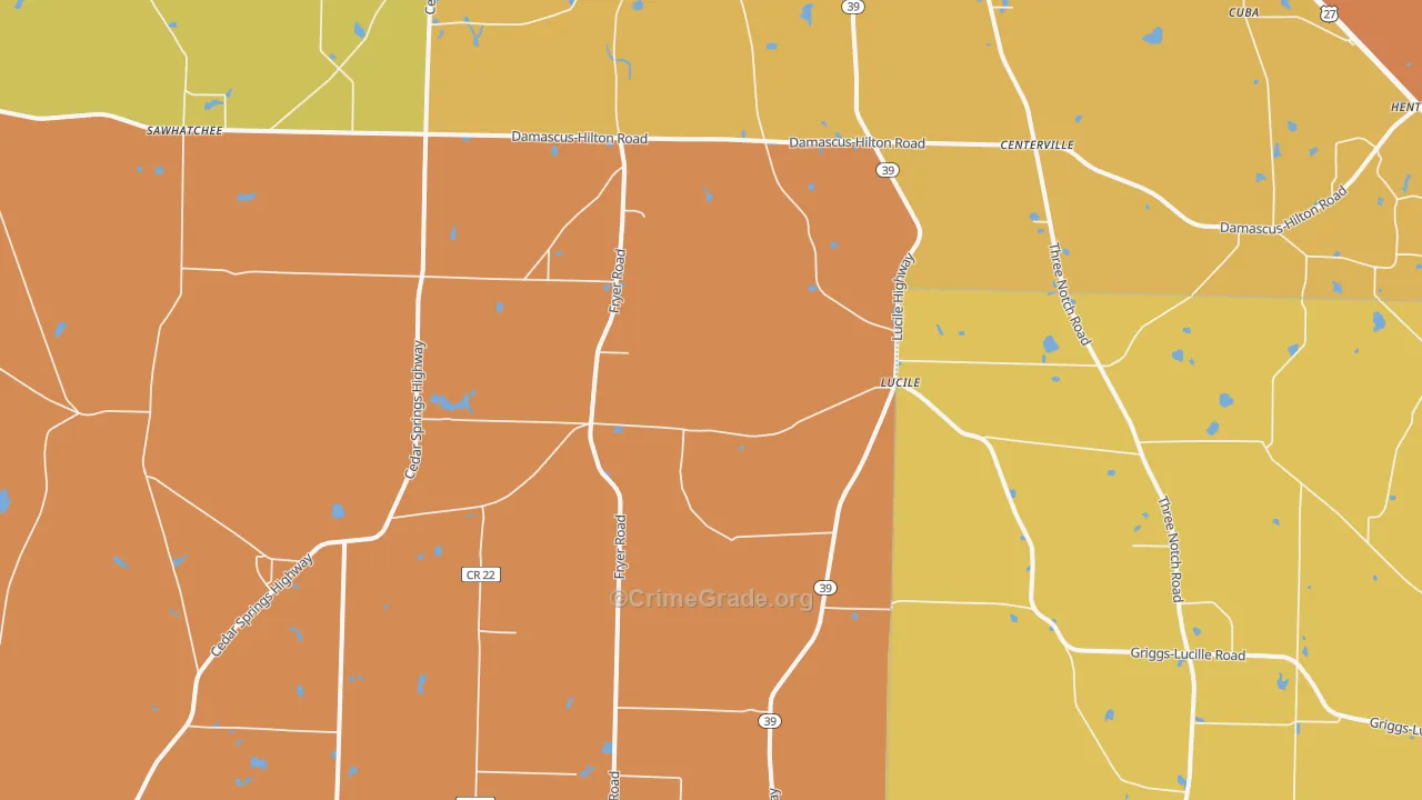 Lucile, GA Map of Assault Rates