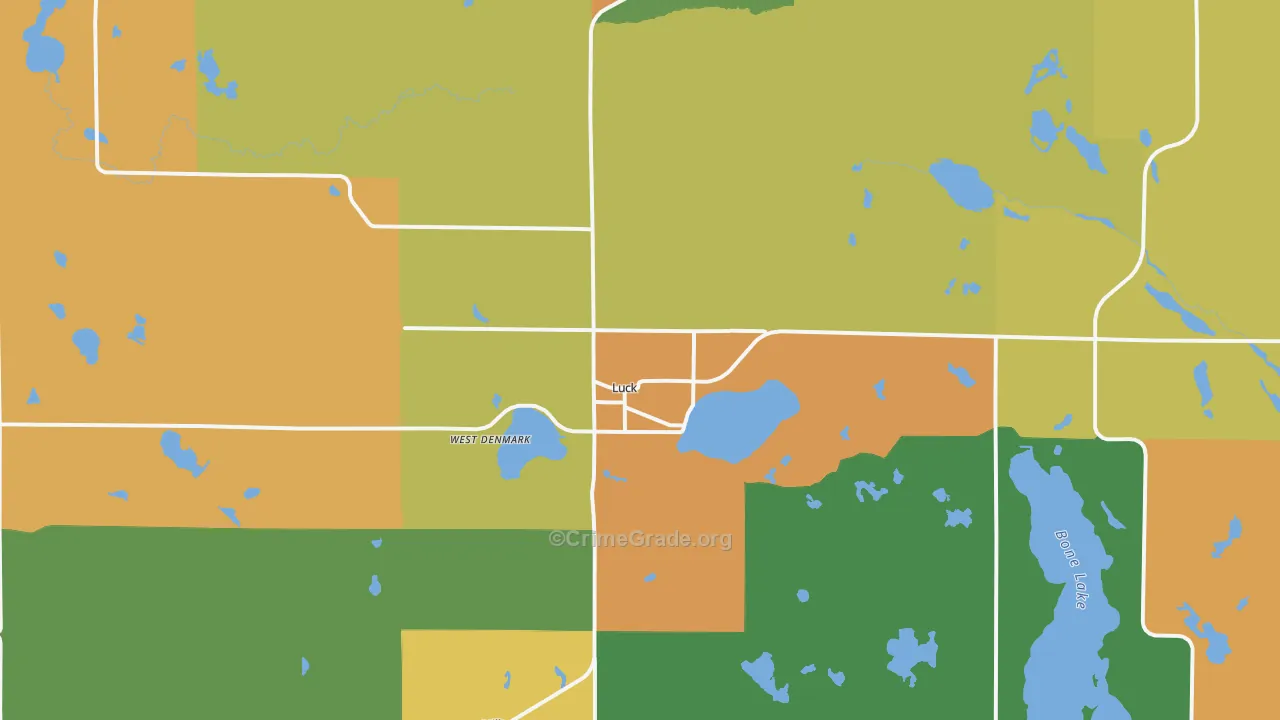 Luck, WI Map of Assault Rates