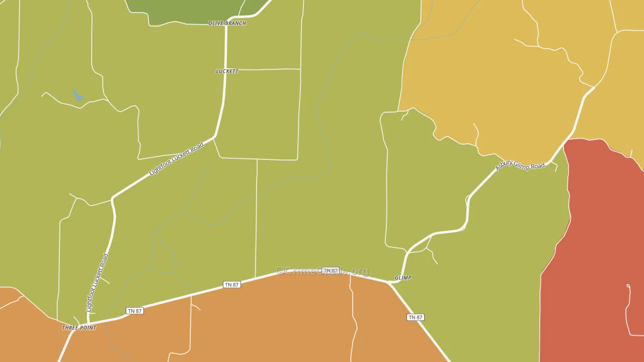 Luckett, TN Map of Assault Rates