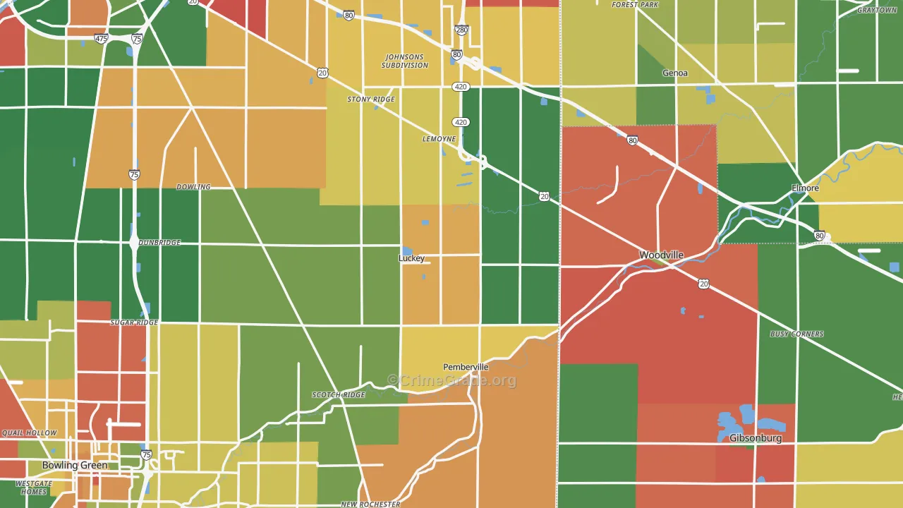Luckey, OH Map of Assault Rates