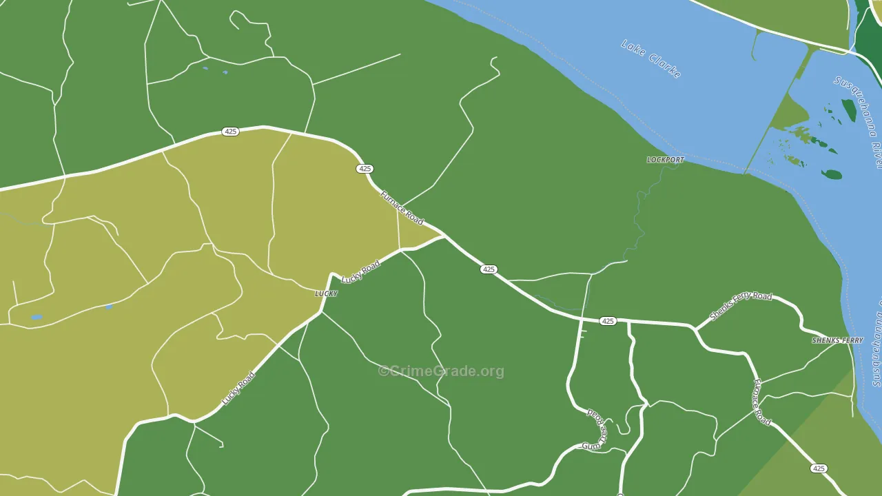 Lucky, PA Map of Assault Rates