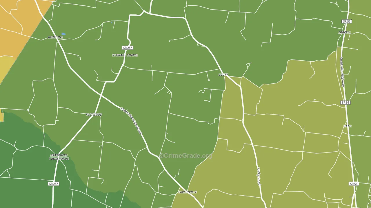 Lucky, TN Map of Assault Rates