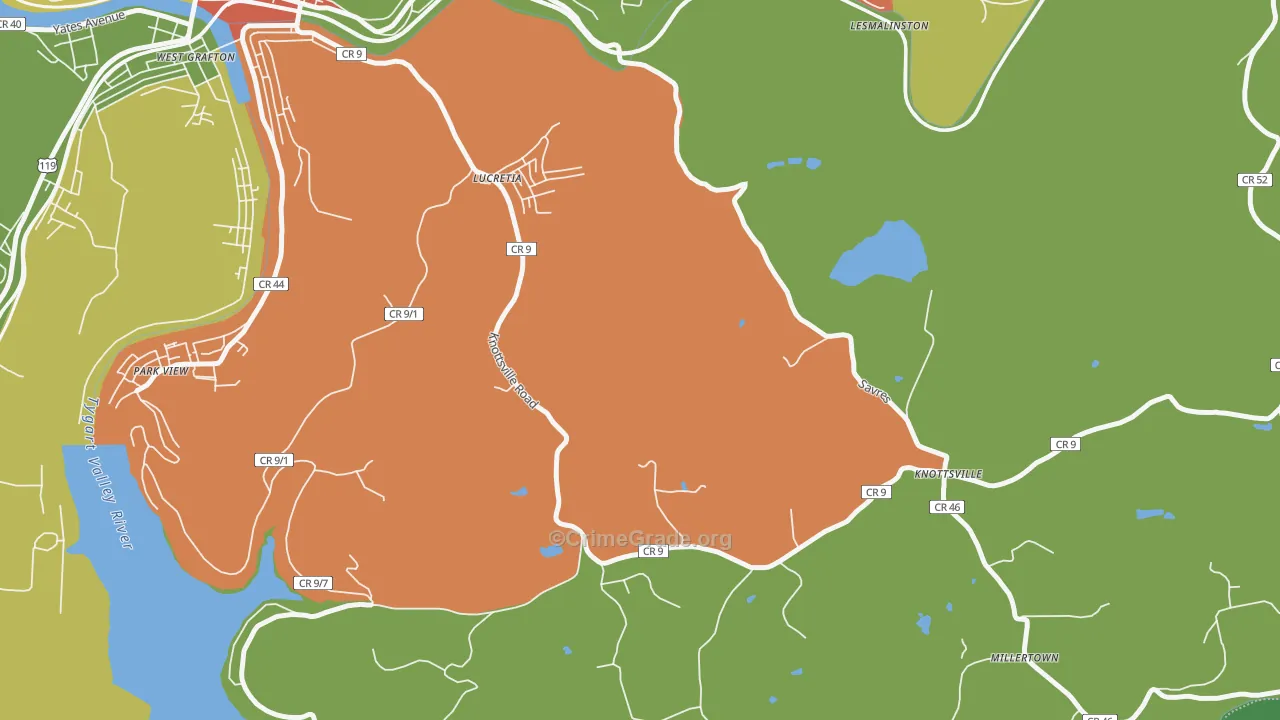 Lucretia, WV Map of Assault Rates