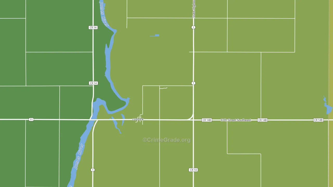 Ludden, ND Map of Assault Rates