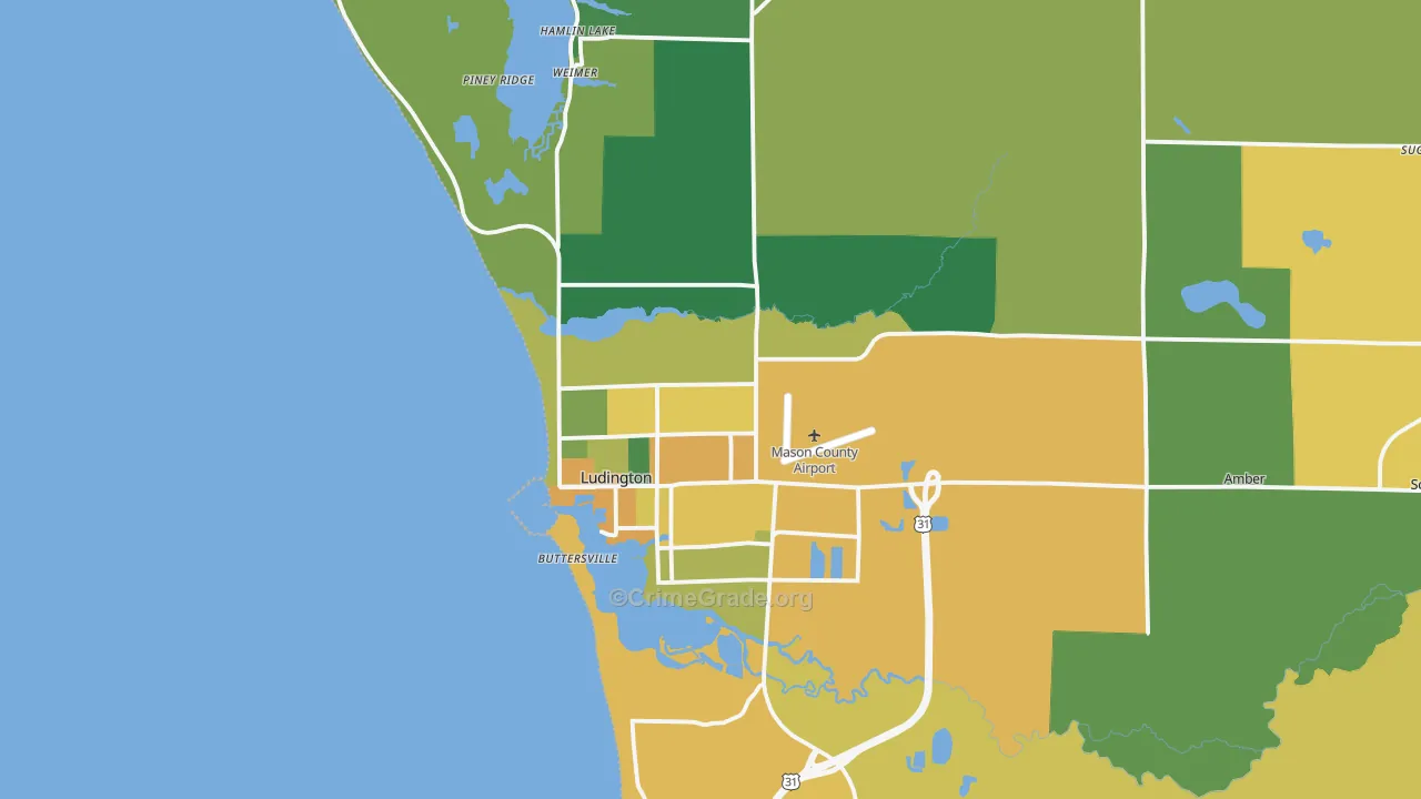 Ludington, MI Map of Assault Rates