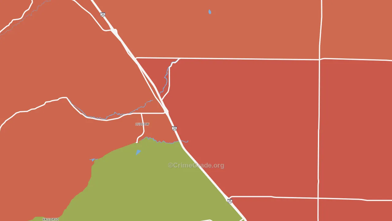 Ludlow, CO Map of Assault Rates