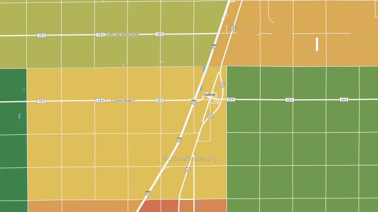 Ludlow, IL Map of Assault Rates