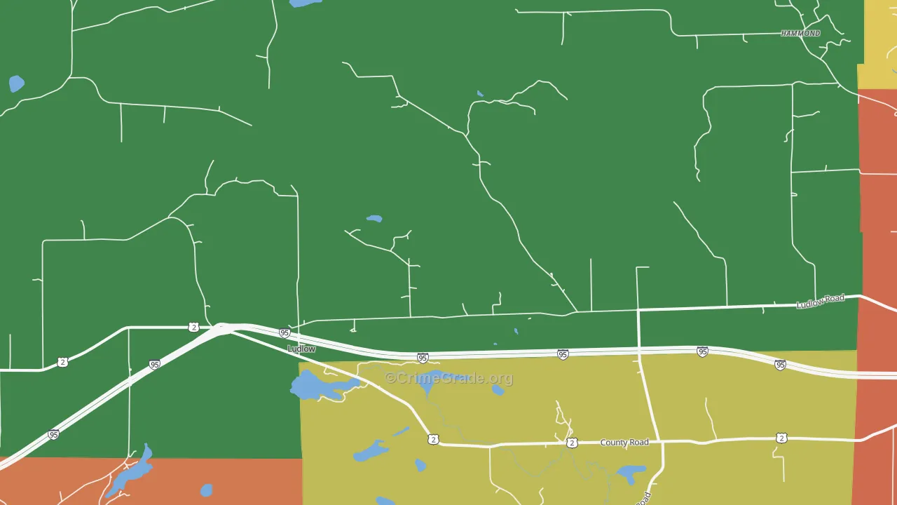 Ludlow, ME Map of Assault Rates
