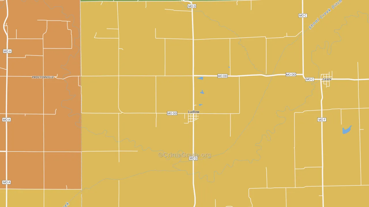Ludlow, MO Map of Assault Rates