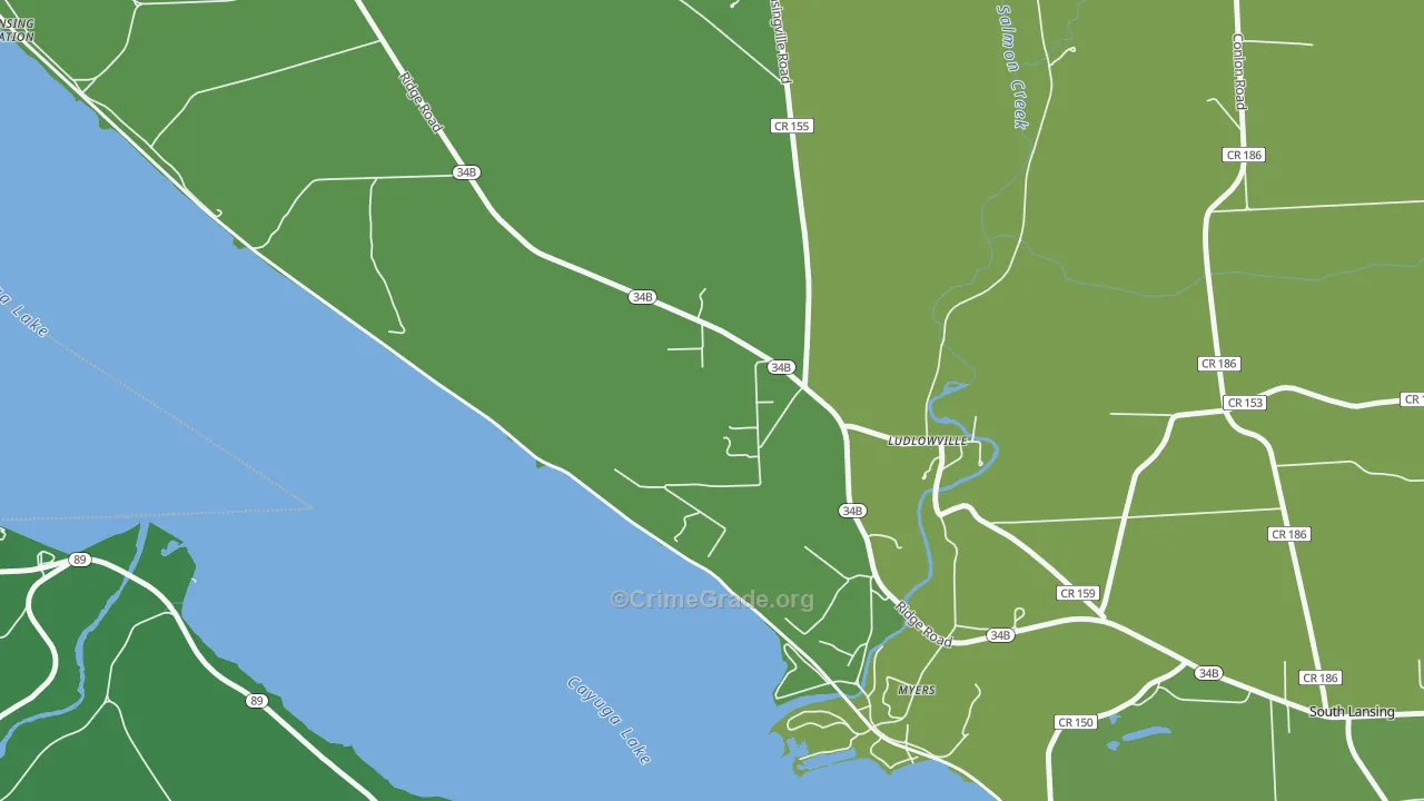 Ludlowville, NY Map of Assault Rates